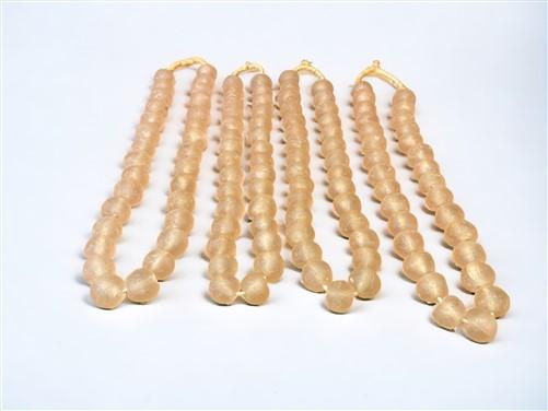 4 Strands Pale Pink Beads, African Recycled Glass Beads, Eco Friendly Sea Glass,