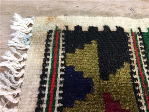 Hungarian Wool Textile Art Panel, Vintage Throw Area Wool Carpet Rug Runner I,