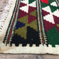 Hungarian Wool Textile Art Panel, Vintage Throw Area Wool Carpet Rug Runner I,