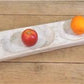 4 Bowl Tray, Rustic Carved Wood Dough Bowl Trencher, Divided Centerpiece A20,