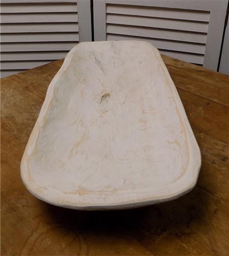 Light Wood Bowl, Medium Carved Wood Bread Bowl, Rustic Farmhouse Table Decor A31