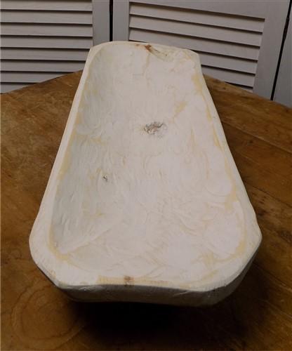Light Wood Bowl, Medium Carved Wood Bread Bowl, Rustic Farmhouse Table Decor A26