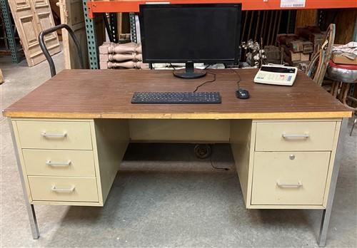 Vintage Mid Century Desk Home Office Furniture Desk with Drawers, Student Desk B