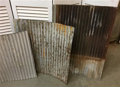 4 Galvanized Tin Sheets, Roof Ceiling Sink Backsplash, Architectural Salvage A15