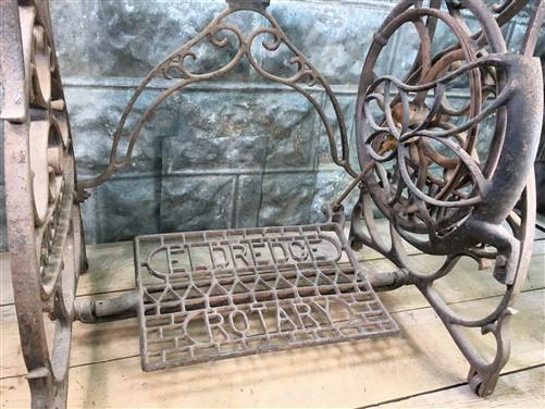 Treadle Sewing Machine, Cast Iron Base, Industrial Age, Eldredge Steampunk PI,