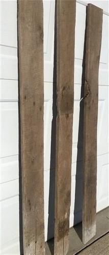 3 Reclaimed 1x oak Accent Wall Siding Boards, Architectural Salvage Vintage A14,