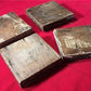 4 Plinth Blocks, Antique Bullseye Rosettes, Architectural Salvage, Wood Trim A88