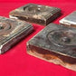 4 Plinth Blocks, Antique Bullseye Rosettes, Architectural Salvage, Wood Trim A88