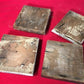 4 Plinth Blocks, Antique Bullseye Rosettes, Architectural Salvage, Wood Trim A88