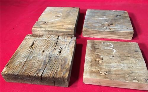 4 Plinth Blocks, Antique Bullseye Rosettes, Architectural Salvage, Wood Trim A92