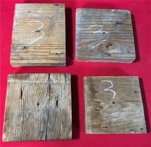 4 Plinth Blocks, Antique Bullseye Rosettes, Architectural Salvage, Wood Trim A92