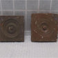 4 Plinth Blocks, Antique Bullseye Rosettes, Architectural Salvage, Wood Trim A98