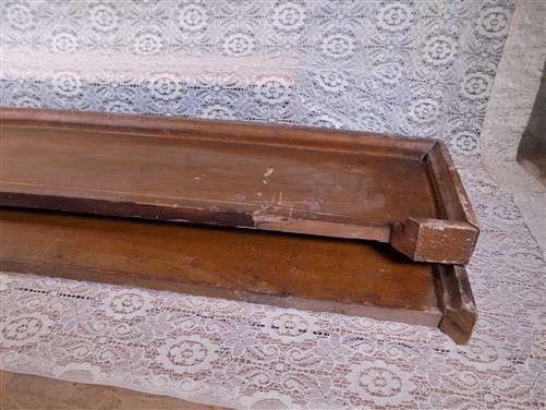 Pair Crown Molding Headers, Trim Door Window Pediment Architectural Salvage B4