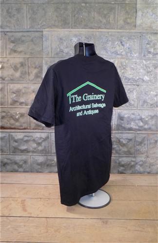 The Grainery Tshirt, Black Size L Mens Cut Shirt, Short Sleeved Tee Shirt,