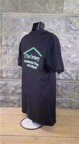 The Grainery Tshirt, Black Size L Mens Cut Shirt, Short Sleeved Tee Shirt,