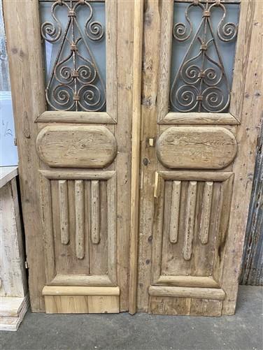 Antique French Double Doors (44x86.5) Iron Wood Doors, European Doors D100