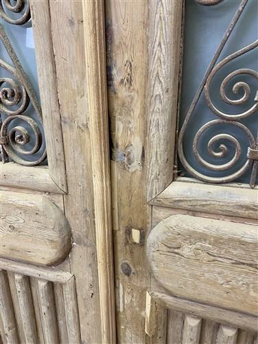 Antique French Double Doors (44x86.5) Iron Wood Doors, European Doors D100