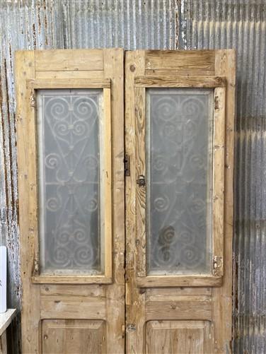 Antique French Double Doors (44x86.5) Iron Wood Doors, European Doors D100