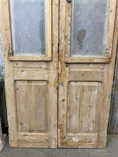 Antique French Double Doors (44x86.5) Iron Wood Doors, European Doors D100