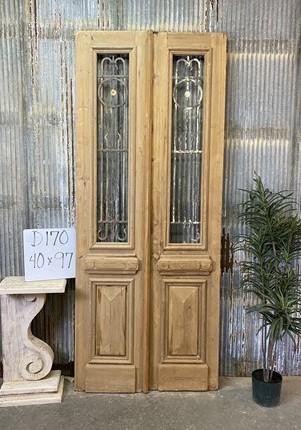 Antique French Double Doors (40x97) Iron Wood Doors, European Doors D170