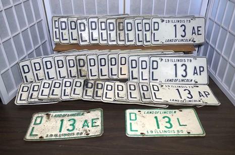 Set 40 Illinois Dealer License Plates 13, Automobile Car Truck Tags,