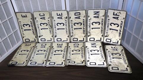 Set 40 Illinois Dealer License Plates 13, Automobile Car Truck Tags,