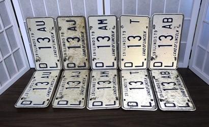 Set 40 Illinois Dealer License Plates 13, Automobile Car Truck Tags,