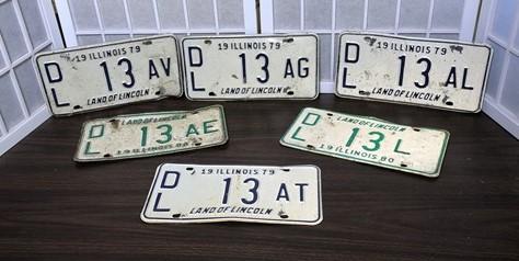 Set 40 Illinois Dealer License Plates 13, Automobile Car Truck Tags,