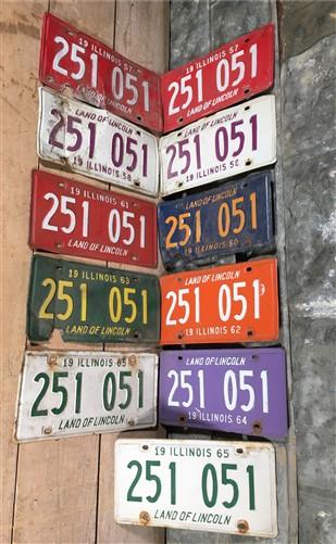 Set 40 Illinois License Plates 251 051, Automobile Car Truck Tags 1959-1975,