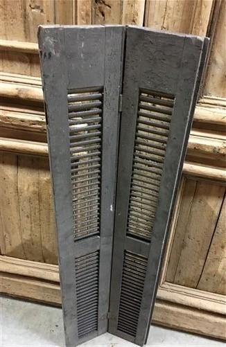 Wood Shutters Lot Victorian Window Louver Plantation Door Mission Vintage A87,