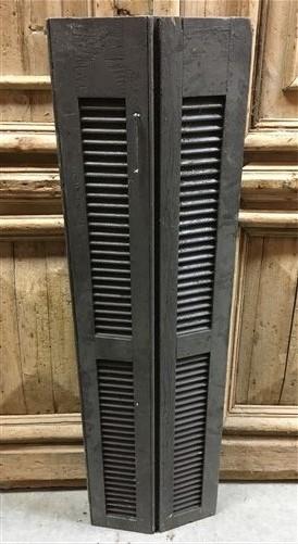 Wood Shutters Lot Victorian Window Louver Plantation Door Mission Vintage A87,