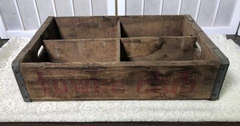 Towne Club Wooden Carrying Crate Tray, Vintage Display Box, Advertising Sign