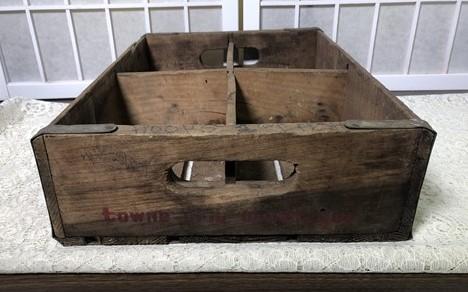 Towne Club Wooden Carrying Crate Tray, Vintage Display Box, Advertising Sign