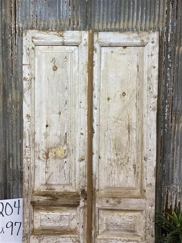 Antique French Double Doors (38.5x97) European Doors, Raised Panel Doors A204