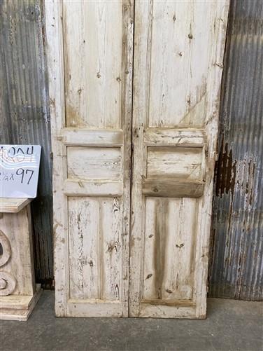 Antique French Double Doors (38.5x97) European Doors, Raised Panel Doors A204