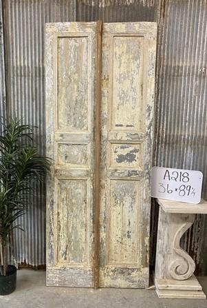 Antique French Double Doors (36x89) European Doors, Raised Panel Doors A218