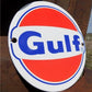 Gulf Sign, Gulf Porcelain Metal Advertising Sign, Gas Station Pump Oil Sign