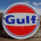 Gulf Sign, Gulf Porcelain Metal Advertising Sign, Gas Station Pump Oil Sign