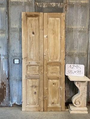 Antique French Double Doors (38x89.5) European Doors, Raised Panel Doors A245