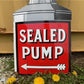 Shell Sealed Pump Sign, Shell Porcelain Metal Advertising, Gas Station Oil D