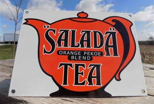 Salada Tea Sign, Orange Pekoe Metal Porcelain Sign, Advertising Sign, Tea Sign