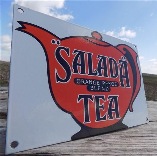 Salada Tea Sign, Orange Pekoe Metal Porcelain Sign, Advertising Sign, Tea Sign