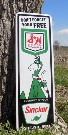 Sinclair S&H Green Stamps Sign, Porcelain Sign, Advertising Sign, Gas Sign