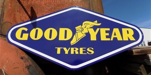 Good Year Tyres Sign, Metal Porcelain Sign, Advertising Sign, Good Year Sign