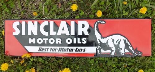 Sinclair Motor Oils Best for Motor Cares Sign, Tin Advertising, Gasoline & Oil