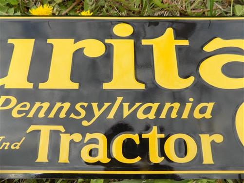 Puritan Motor & Tractor Oils Sign, Tin Advertising Sign, Pure Pennsylvania Sign