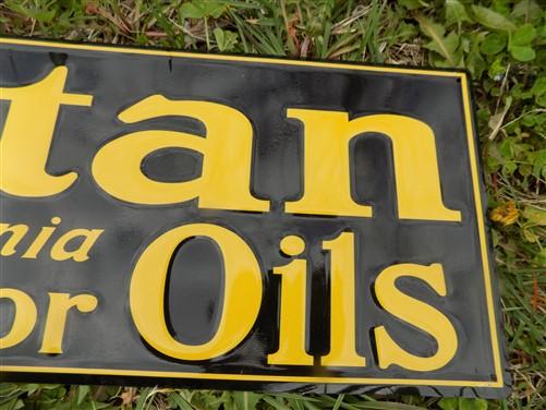 Puritan Motor & Tractor Oils Sign, Tin Advertising Sign, Pure Pennsylvania Sign