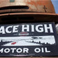 Ace High Motor Oil Sign, Tin Advertising Sign, Gas Station, Gasoline & Oil Sign