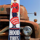 Hood Tires Sign, Tin Advertising, Gas Service Station Sign, Authorized Dealer B