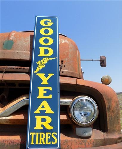 Good Year Tires Porcelain Metal Sign, Good Year Advertising, Gas Station Sign B